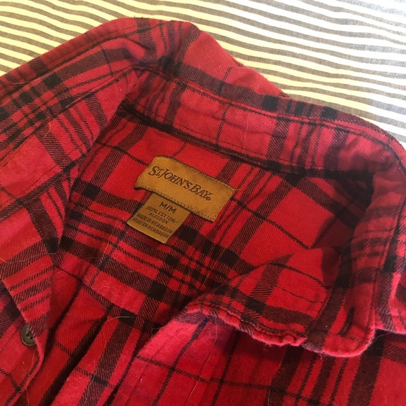Red Plaid Cotton Button Down - Picture 2 of 3